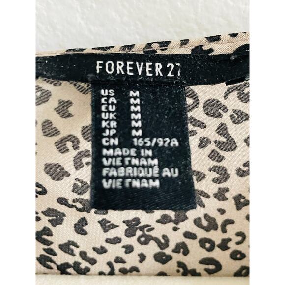 Leopard Animal Print Sheer Top Tie Front Blouse - Picture 4 of 5